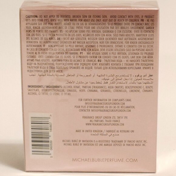 Michael Bublé By Invitation Rose Gold Fragrance FULL SIZE 100ml 3.4 fl oz SEALED - Picture 4 of 6
